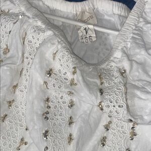 Chico's White Embellished Blouse
